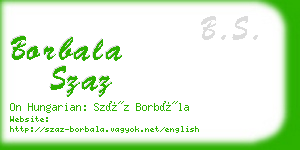 borbala szaz business card